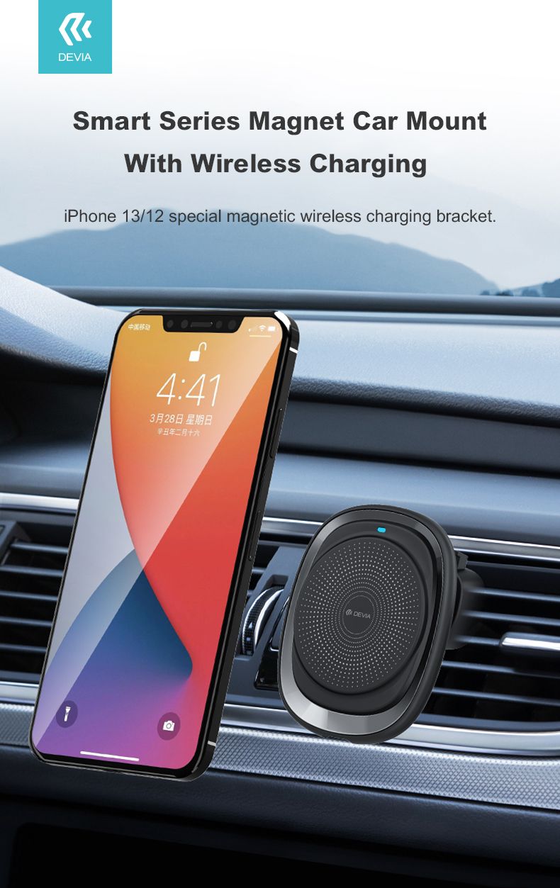 Smart Series Magnet Car Mount With Wireless Charging