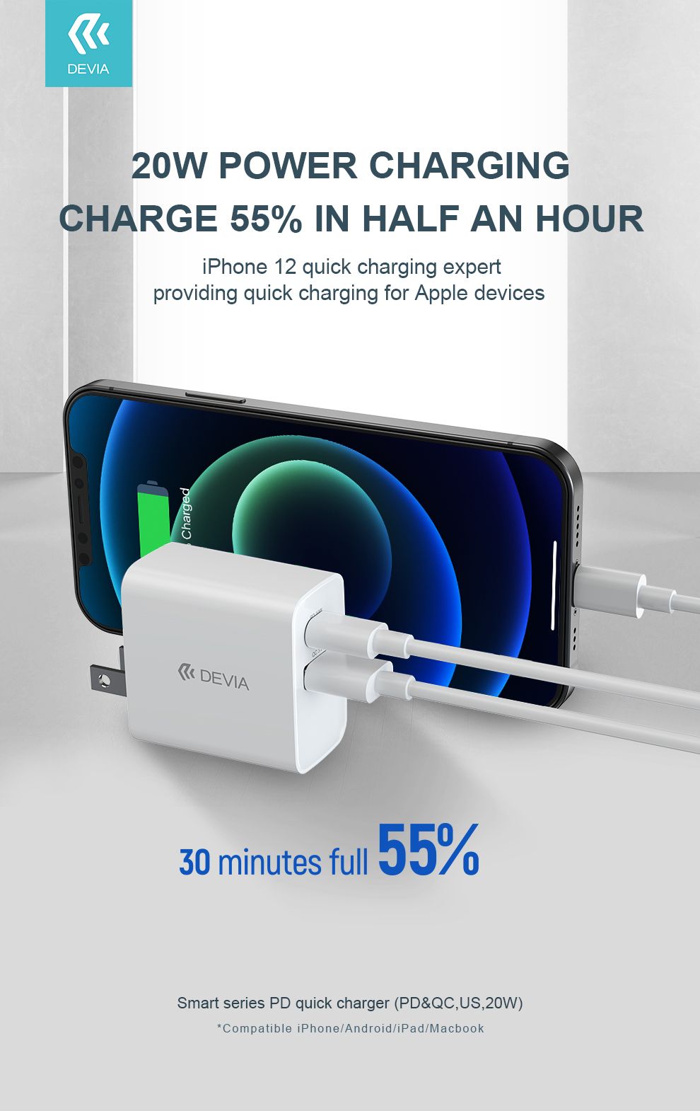 Smart Series PD &QC Quick Charger(US ,20W)